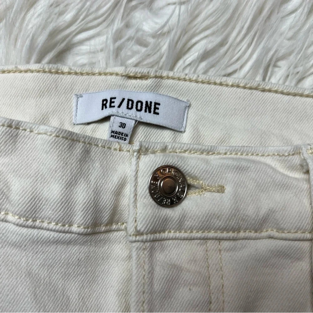 RE/DONE 90s High Rise Ankle Crop Jeans Vintage White Denim Casual Women’s 30 - Picture 7 of 12